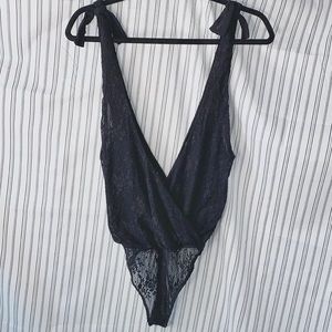FREE PEOPLE Black Lace Bodysuit